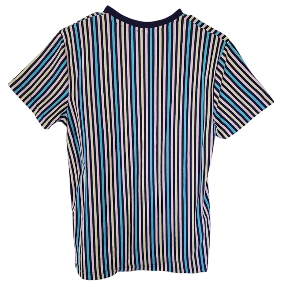 1524 * Smurfs Vertical Stripe Tee Blue Pink Teal Size S - Picture 2 of 7